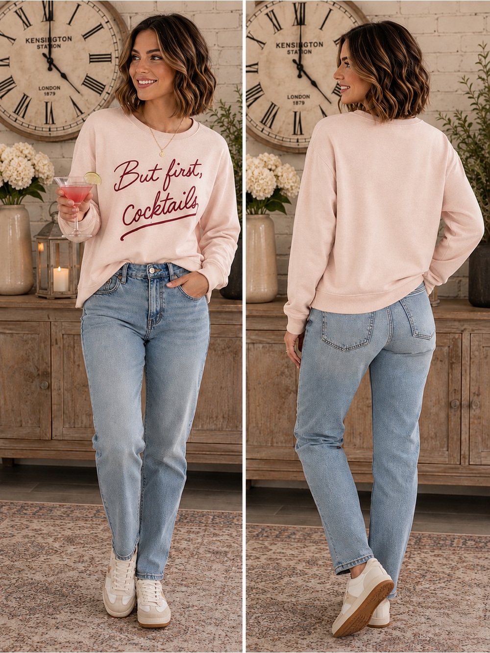 NWT Wildfox But First Cocktails Sweatshirt